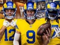 Rams revela novos uniformes ‘Classic Sol’ e ‘Awesome White’